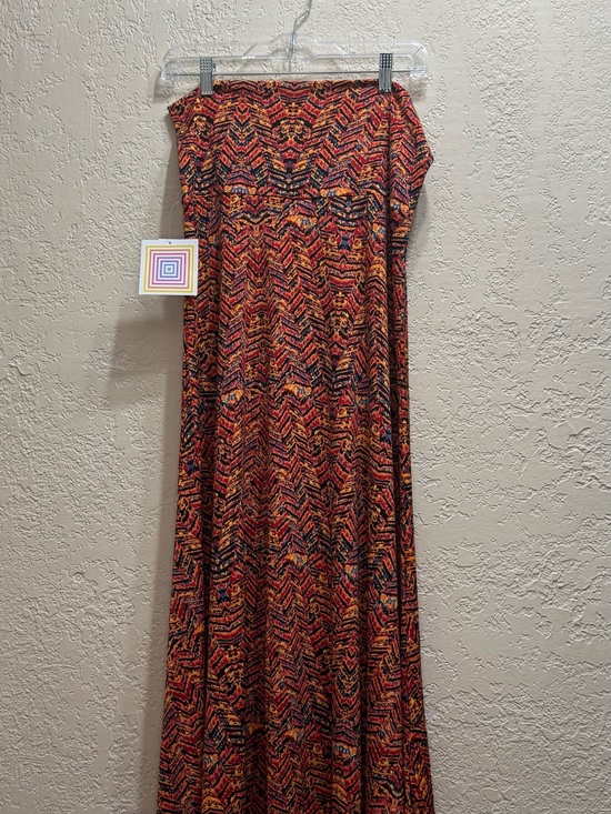 LuLaRoe Dresses & Skirts - NWT LuLaRoe Maxi Skirt L Boho Aztec Geometric Orange Pink Stretch Long Skirt